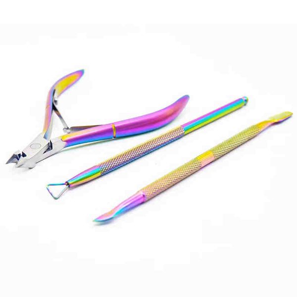 

nail cuticle scissors stainless tool set steel manicure pedicure tools rainbow dead skin scissor nipper engineer tool