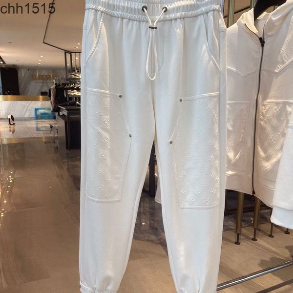 

correct high version 2022ss autumn and winter new product counter pure cotton letter suit casual pants, Black