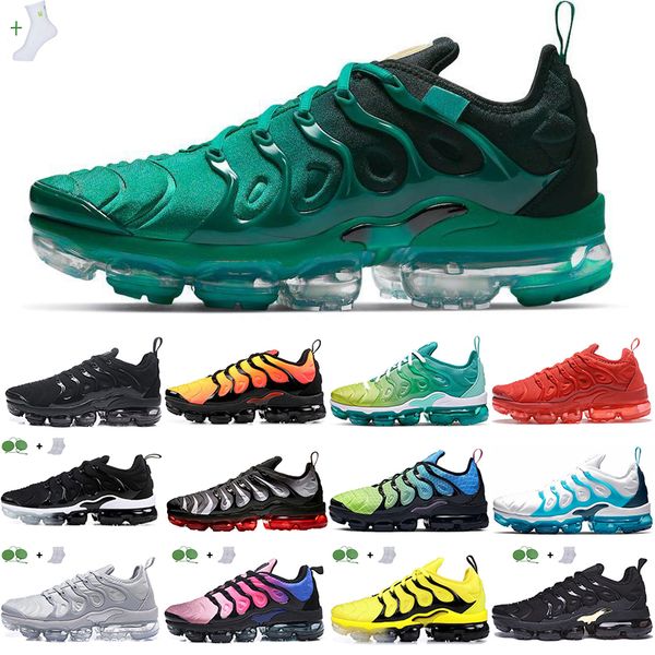 

retro style mens womens running shoes tn plus zapato throw black volt frequence blue green rainbow fury pack cool man casual sports walking