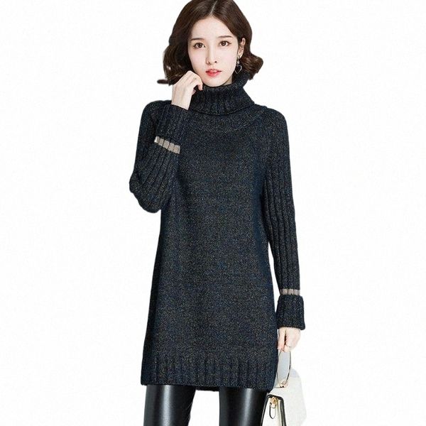 

casual dresses kmetram autumn winter dress women vintage turtleneck knitted sweater elegant ladies plus size vestidos my f891#, Black;gray