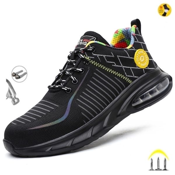 

boots work safety steel toe shoes for men women orthopedic lightweight indestructible sneakers 220913, Black