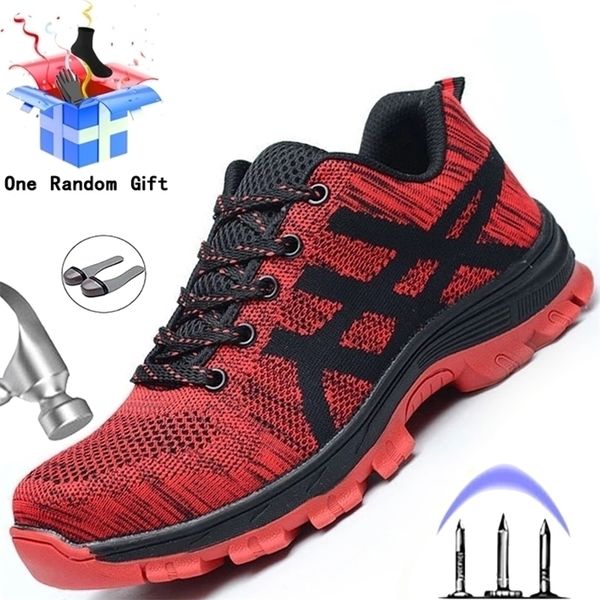 

boots work sneakers men indestructible steel toe shoes safety boot antipuncture ing for drop 220913, Black