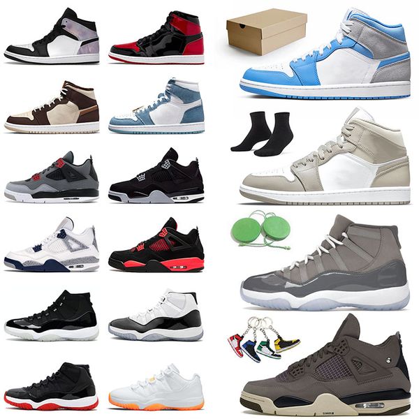 

designer 1 4 11 jumpman basketball shoes men trainers low 72-10 11s pure violet ore offs white oreo black canvas 4s 1s yellow toe stealth co