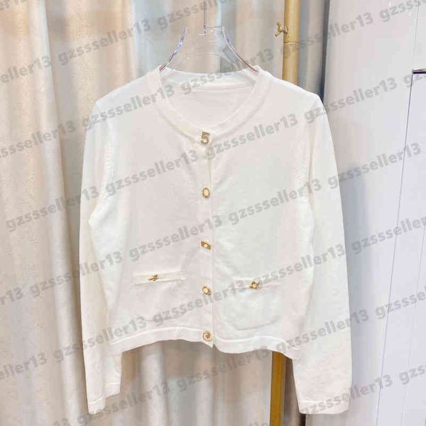 

cardigan women sweaters classic metal button decoration jackets long-sleeve cardigans sweater designer women clothing 4 colors 0912, White;black