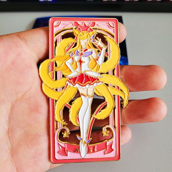 

brooch anime lol league of legends star guardian ahri metal badge pincollectible, Gray