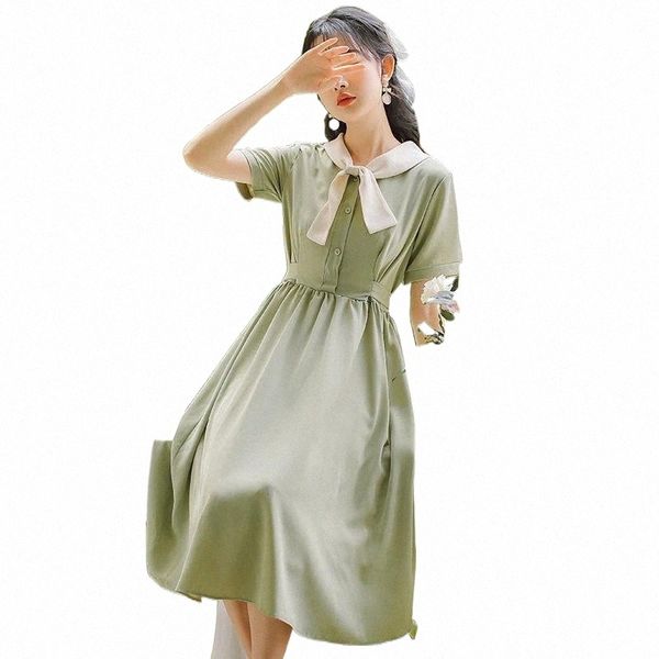 

casual dresses coigarsam short sleeve women one-piece dress korean summer solid green blue 3119 n860#, Black;gray