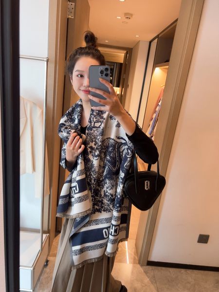 

luxury designer cashmere scarf d brand jungle animal vacation quality scarf gift, Blue;gray