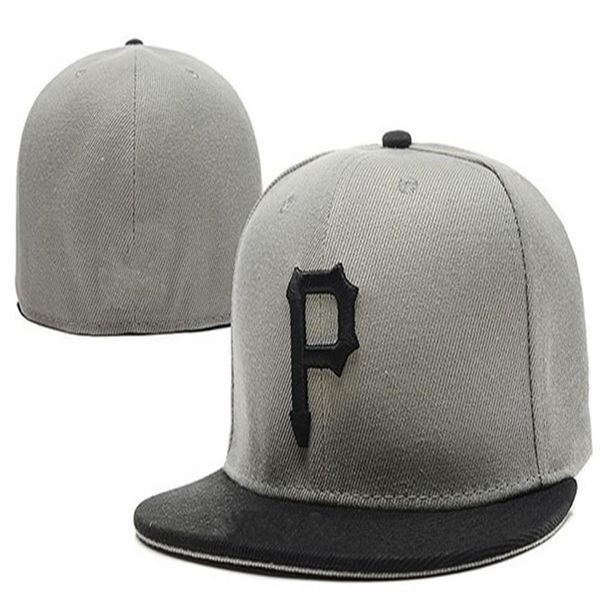 

ready stock fashion pittsburgh caps letter p hip hop size hats baseball cap flat peak for men women full closed gorra233o, Blue;gray