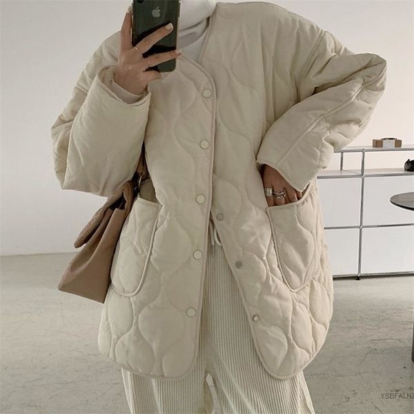 

womens down parkas winter jacket women fashion outwear casual jackets solid allmatchsimple fresh stylish warm women coat loose thicken coats, Black