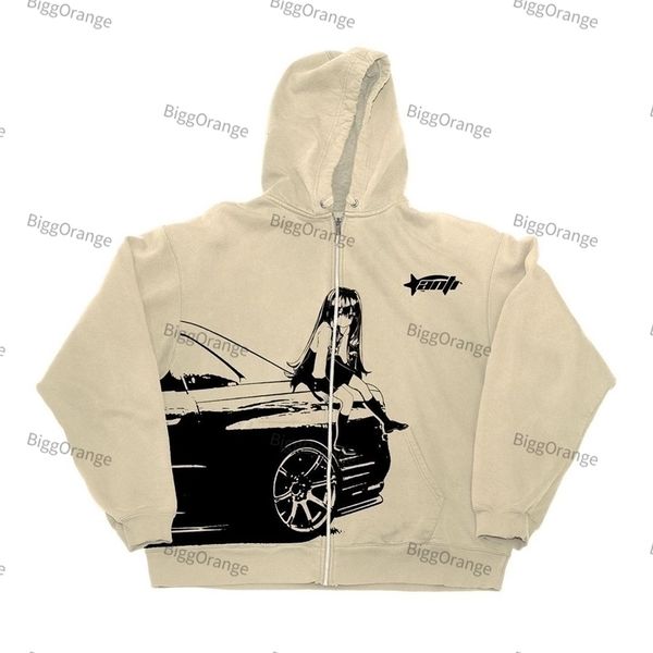 

mens hoodies sweatshirts spring and autumn print contrast color hooded casual sweater fashion men and women street style y2k hoodie harajuku, Black