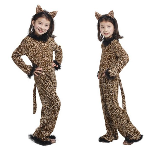 

special occasions umorden kids child animal wild leopard costume for girls fantasy jumpsuit disfraz halloween carnival party costumes 220914, Blue