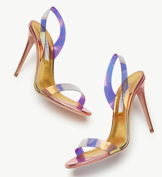 

pvc quality aquazzuras designers womens sandals so nude plexi sandal heels crysta buckle party wedding dress shoes heel back strap, Black