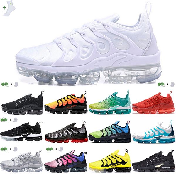 

retro designer mens womens running shoes tn plus zapato throw black volt frequence blue rainbow fury pack popular man outdoor sports casual