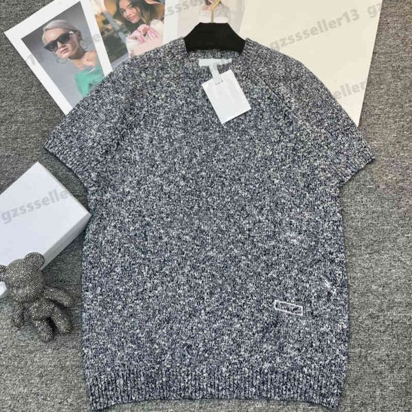 

designer women sweaters jumper letter logo embroidery tshirts round neck mid-sleeve pullover knitting womens sweater 0912, White;black