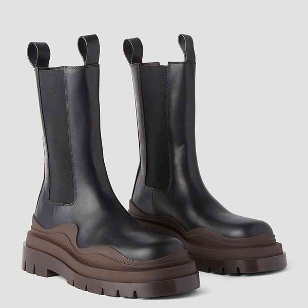 

casual shoes b family brown martin boots for women 2022 new mona thick soled high boots chelsea boots for women, Black