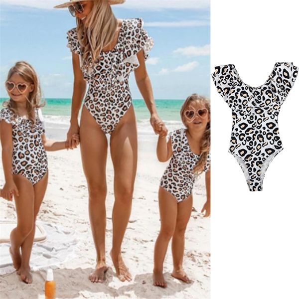 

family matching outfits novelty summer swimwear family matching bathing suit one piece for girls mother daughter swimsuit leopard women kids, Blue