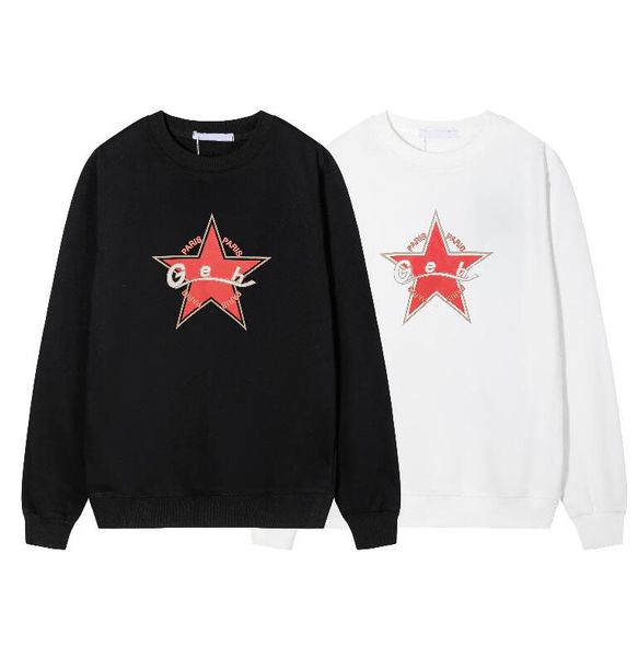 

2022 new mens designers paris star print hoodie sweatshirts crew neck hooded clothing homme high street g letter embroidery women hoodies pu, Black