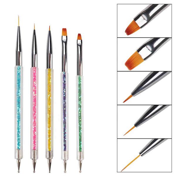 

uv gel nail art brush pen drawing painting set diy design dotting tools manicure accessories, Silver