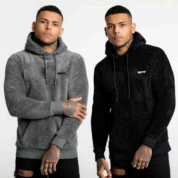 

men's clothing s hoodies fashion new fleece cotton outdoor workout sweatshirts warm pullover clothes, Black