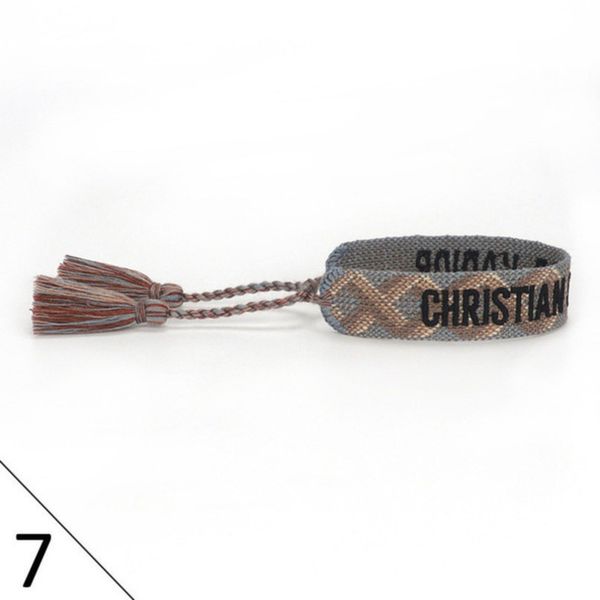 

luxury brand braided bracelet adjustable woven friendship bangle for womens mens designer letter embroidery rope bracelets jewelry gift code, Golden;silver
