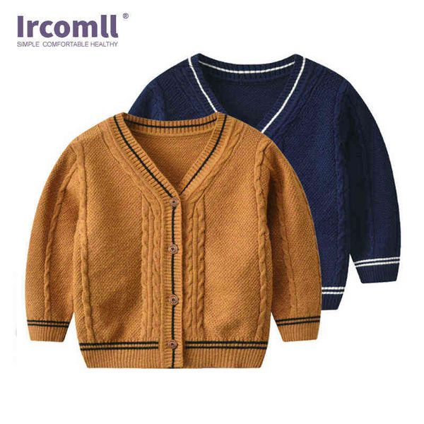 

pullover ircomll 2020 new autumn children's clothing for baby v-neck warm knitted cardigan sweaters for boys child boy coat 0-4y 0913, Blue
