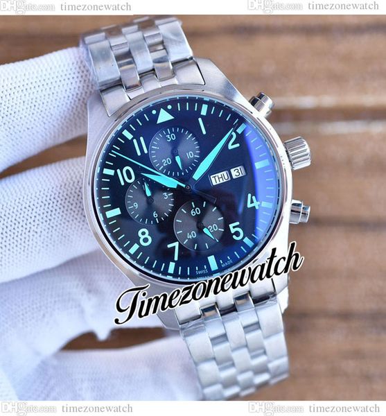 

43mm daydate pilots watches iw388108 automatic mens watch iw378005 black dial green inner steel case stainless steel bracelet no chronograph, Slivery;brown