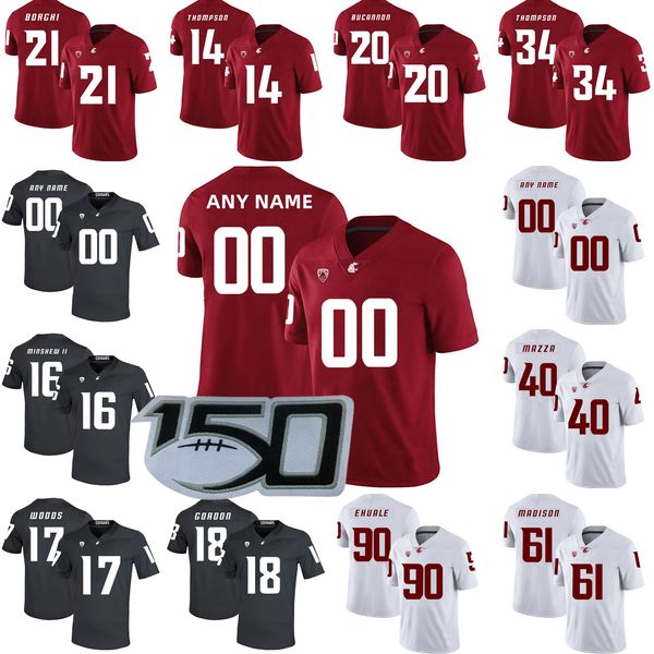 

custom ncaa college washington state wsu cougars football jersey 86 moon ashby 63 nolan byng 53 peter eyabi gavin barthiel jerseys stitched, Black