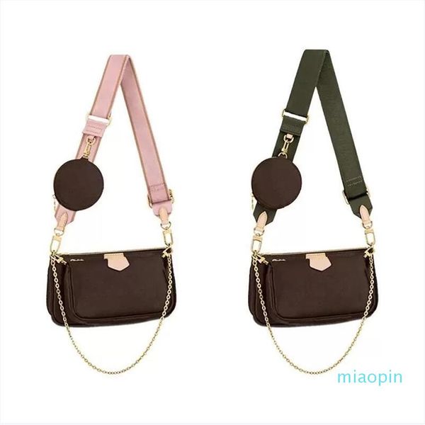 

with box m44823 luxurys handbag wallet 3 pcs bags wallets women designer purse ladies purses shoulder crossbody bag2754, Red;black