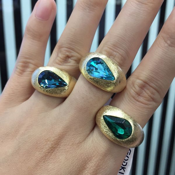 

wedding rings godki trendy big stone cassic band for women cubic zircon finger beads charm bohemian beach jewelry 220913, Slivery;golden