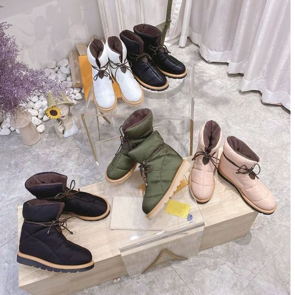 

winter wool boots fashion women shoes thick bottom suede alphabet medium boot designer shoe platform cold resistance and warmth retention wo, Black