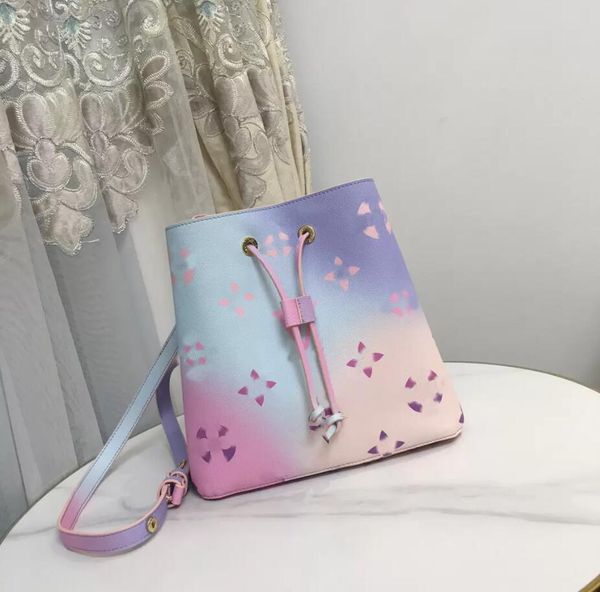 

fashion gradient totes neonoe shoulder bucket bag purse real leather designer classic monograms canvas flower crossbody handbags women messe