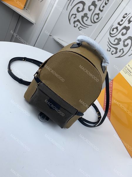 

designer handbags gold color hardware girl schoolbag palm mini backpack m41562 brown flower satchel fashion special canvas zip closure large