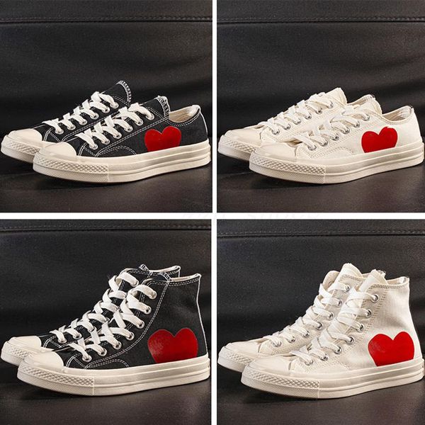 

mens commes des garcons play chuck 1970 casual shoes for girl tayler vulcanized sneakers boy skateboarding womens skate size 35-44 pr01247t, Black;brown