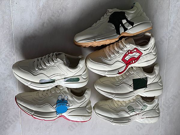 

women sneaker men designer platform shoes red green stripe multicolor sneakers leather runner trainer casual shoes quality, Black