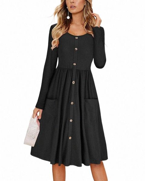 

casual dresses 2021 spring autumn knitted cotton long sleeve pleated dress women elegant robe femme streetwear p0il#, Black;gray