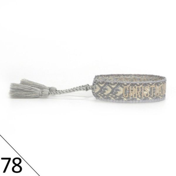 

woven designer friendship bracelet luxury brand for women leopard printed rope bracelets embroidery braided with tassel bangle men jewelry c, Golden;silver