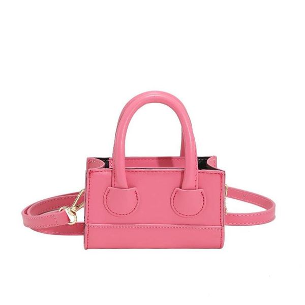 

handbags leather bag baby bags kids accessories girl candy color simple square messenger lipstick e9777, Black