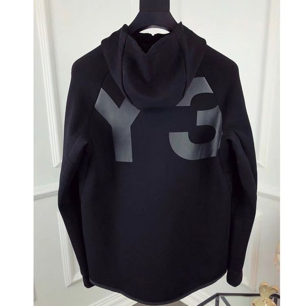 

y3 hoodie designer men's space cotton jacket casual fashion autumn winter shirt couple sports zipper cardigan, Black