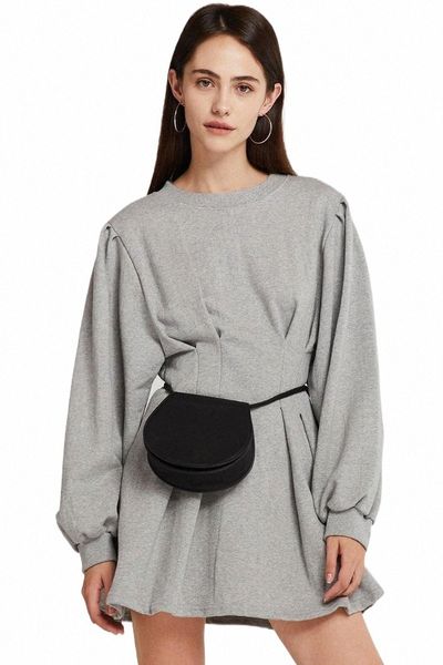 

casual dresses 2021 winter autumn elegant black dress women a line long sleeve mini party vintage puff korean style slim c2fa#, Black;gray