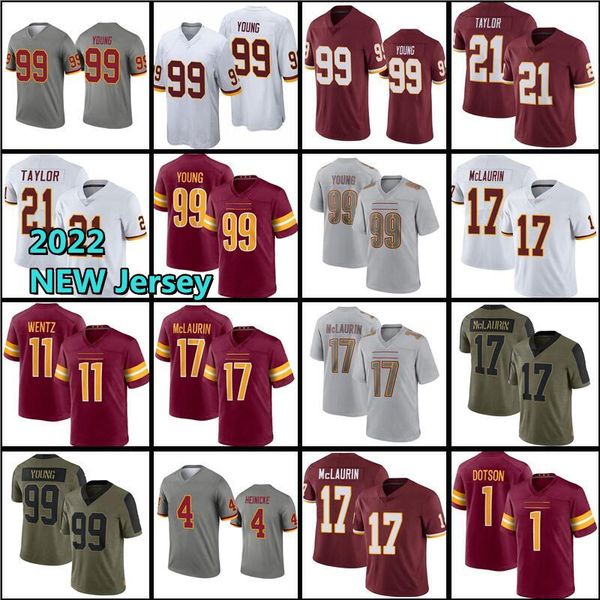 

chase young 11 carson wentz commanders football jersey 1 jahan dotson jonathan allen 17 terry mclaurin sean taylor antonio gibson washington, Black;red