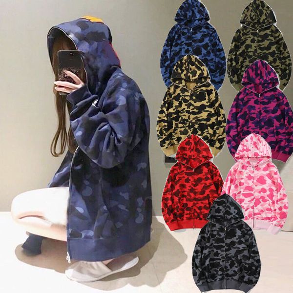 

designer full zip up hoodie mens womens hooded sweatshirt spring autumn fashion loose street wear clothe sweat shirts punk harajuku plus si, Black