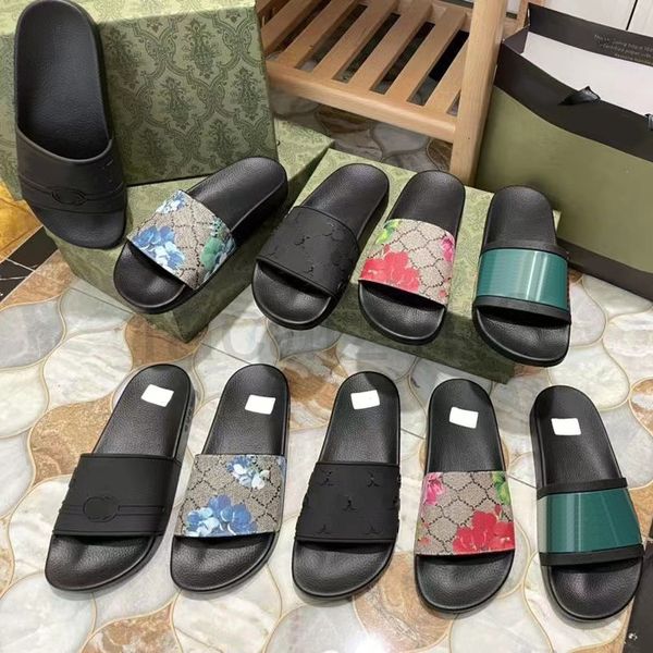 

slippers designer designer slides women leather webbing black shoes summer sandals beach sneakers sizing flower print fashion luxury men 35-