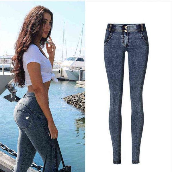 

women's jeans net red hip slim tights high elastic peach leggings, Blue