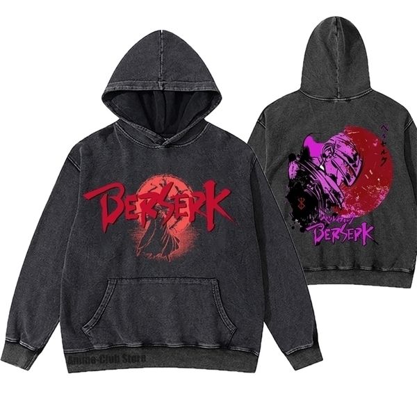 

mens hoodies sweatshirts anime hoodies berserk printed sweatshirt fleece sweatshirts old fashion streetwear hoody large size guts hoodie for, Black