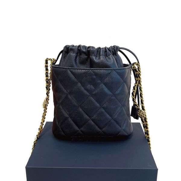 

classic famous mini bucket bags fashion gold chain quilted matelasse crossbody bag genuine leather cosmetic vanity shoulder bag luxury desig