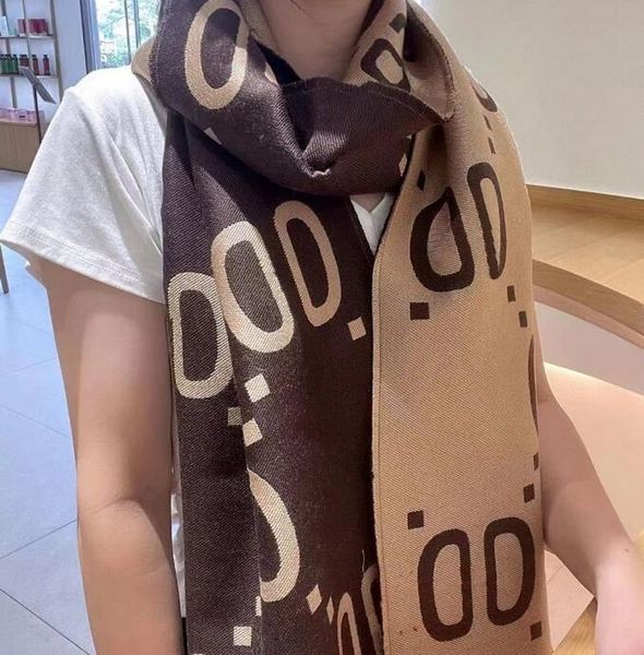 

winter pop caramel color versatile scarf classic two letter jacquard designer scarf womens mens fashion double sided cashmere scarves wrap g, Blue;gray