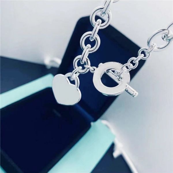 

charming designer women's necklace bracelet set fashion heart set 18k gold girl valentine's day christmas love gift 316l stainless, Silver