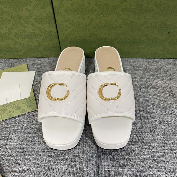 

designer sandals women ggity heels fashion slide luxury leather platform slippers shoes hhbbdf, Black