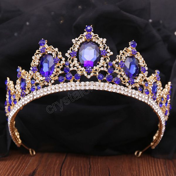 

luxury rhinestone crystal royal queen big crown bridal wedding tiara women beauty pageant bride hair accessories jewelry, Slivery;white