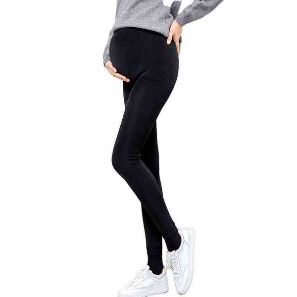 

sleep lounge & maternity winter warm fleece leggings high j220823, White